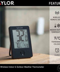 Wireless Digital Indoor Outdoor Thermometer With Large LCD Display For Patio Pool And Home Use Easy To Read At A Glance Remote Sensor