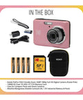 Easy Peasy Pastel Pink 16MP Point And Shoot Camera With 1080P Full HD Video Includes 128GB SD Card Compact Case And Four AA Batteries.