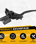 Right 7/8 Inch Hydraulic Brake Master Cylinder Lever Pump for GY6 Scooters, black finish with advantage icons