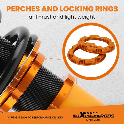 Beefed-Up Coilover Suspension Kit For Acura RSX 2002-2006 And Honda Integra DC5 2001-2006 with perches and locking rings