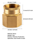 Brass Garden Hose Adapter 3/4 GHT Female To 3/4 NPT Female Swivel Connector For Hose To Pipe Fittings Three Pack Heavy Duty Brass Fittings With Leak Free Swivel Design No Fuss Fits Most Hoses And Systems, brass adapter dimensions