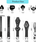Ten Piece Drain Snake Drill Attachment And Heavy Duty Auger Cutter Kit Compatible With K400 C4 C6 C7 C8 C9 Machines Featuring 5 8 Inch Cable Heads showing various sizes and types of auger cutter heads.