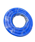 Image of a coiled blue silicone heater hose, 3/8-inch ID, 10-foot roll for auto and industrial use. Three Eighths Of An Inch Silicone Heater Hose Ten Foot Roll Built Tough For Auto And Industrial Use High Temperature Flexible Durable Blue And Orange Hose For Hot And Coolant Air Lines.