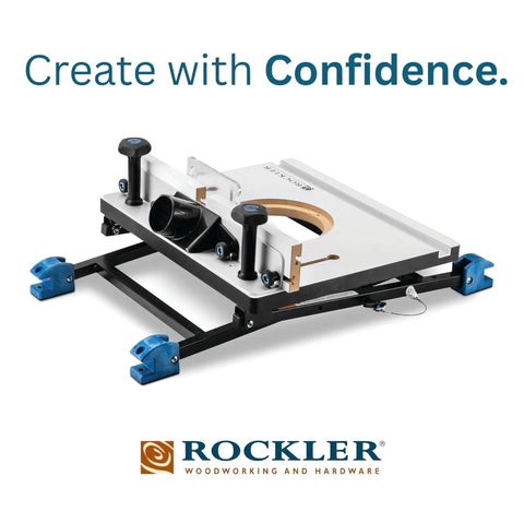 Serious Road Trip Ready Convertible Benchtop Router Table With Four Quick Change Configurations for woodworkers, with adjustable base and dust port.