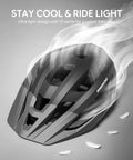 Lightweight Adult Bike Helmet With USB Rechargeable Rear Light, Detachable Magnetic Goggles, and cooling vents visible