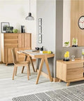 Modern office setting with wooden desk and chair using 16 Piece Adjustable Leveling Feet For Furniture And Tables Screw On Leg Levelers