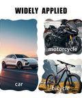 Universal Brake Bleeder Hose Kit For Cars And Motorcycles With One Way Check Valve image showing applications on car, motorcycle, bicycle