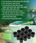 12 Pack Suspension Upper And Lower A Arm Control Lever Flanged Sleeve Bushings Direct Fit For John Deere Xuv 625i 825i 855d M Gator A2 A3 5e 6e 6d Utility on green tractor background.