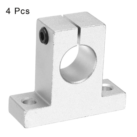 Four SK20 Aluminum Linear Shaft Clamping Supports For 20mm Shafts With Wrench Included, heavy duty CNC and 3D printer rail mount.