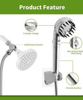 Ultimate No Drill Dog Shower Attachment Kit For Quick Baths showing brass diverter and chrome finish sprayer