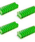 Pliers Organizer and Rack 4 Pack With 40 Slot Tool Storage For Toolbox Drawers High Vis Green Non Slip Rubber Base Interlocking