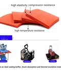 Heat Resistant Silicone Sponge Foam Rubber Sheet With Textured Surface For High Temp Press Red 11.8 X 11.8 Inch 1.5 Mm Thick Durable Cushion