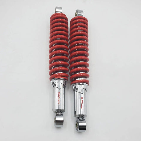 Two Pack Front Adjustable Shock Absorbers For 150cc And 250cc Go Karts, Fits Hammerhead Trailmaster 150 XRS And 150 X, red springs