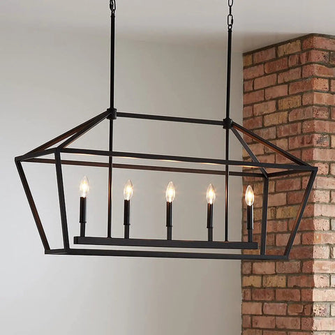 Modern chandelier with Dimmable E12 LED Candelabra Bulbs 4W 40W Equivalent, 400 Lumens, 3000K Soft White in clear bubble shell