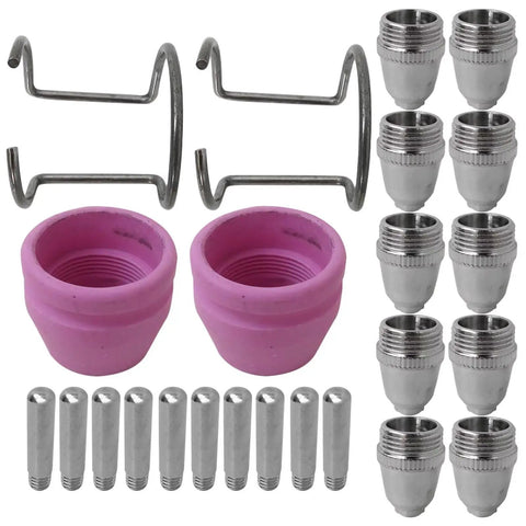 Plasma Cutter Torch Consumables Kit.040 Inch Tips For SG-55 And WSD-60 Cutters, Compatible With CUT55 And CUT55PRO, 24Pcs