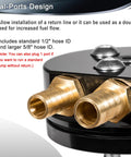 Close-up of Diesel Fuel Tank Sump Kit with Dual Port Integrated Return For Airdog FASS Cummins Duramax Powerstroke Engines.