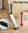 Heavy Duty Kickdown Door Stopper For Bottom Of Door, Hands Free Knock To Lock Design And No Bend Required, fits door gaps up to 10 cm.