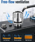 Vourtm 3/4 Npt Hydraulic Breather Cap With 40 Micron Filtration showing air flow for free ventilation on machinery