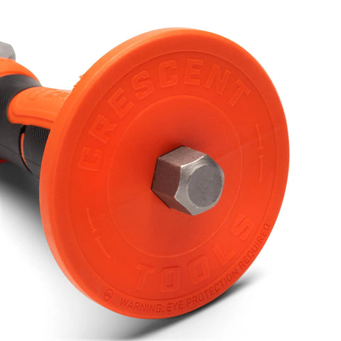 3 Inch Brick Chisel With Heavy Duty Hand Guard For Masonry Projects, non slip guard, heat treated steel, close-up view