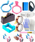 All-In-One Sublimation Tumbler Clamp Kit With Heat Tape Dispenser And Heat Resistant Gloves For 20 Oz Tumblers Blue And Pink