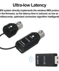 Low Latency Wireless MIDI Adapter And Interface For Keyboards Synthesizers And Controllers plugs with cable and USB receiver