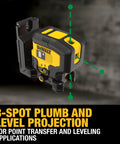 Green 3 Spot Self Leveling Laser Level Kit Pro Grade For DIY And Pros With USB Rechargeable Battery Includes USB Cable Mounting Base And Carry Case, yellow laser level with mounting base