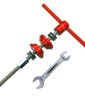 Heavy Duty Bike Headset Cup And Bottom Bracket Press Install Tool with aluminum handles and M16 bolt, shown with wrench