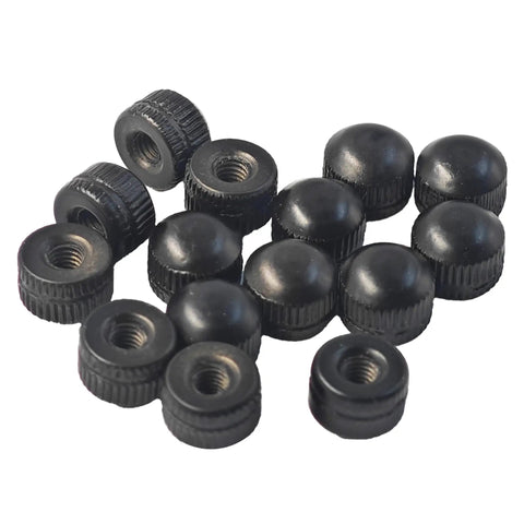 15Pcs M4x0.7 Threaded Cap Nuts for Light Fixtures Ceiling Light Screw Caps Knurled Acorn Nut Replacement Parts matte black