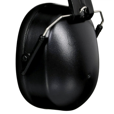 Folding Earmuff For Hearing Protection With 25 Decibel NRR And Adjustable Padded Headband, Pivoting Cups For A Comfortable Fit And Compact Storage, Flexible One Size Fits Most Black Ear Muffs For Workshop Or Job Site Comfort