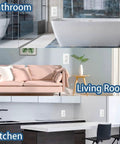 100 Pack 20 Amp GFCI Outlet Low Profile GFI Receptacle With LED Indicators UL Listed installed in bathroom, living room, and kitchen.