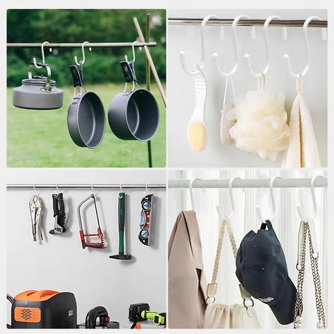 10 Pack 3 Inch S Hooks Heavy Duty Vinyl Coated Non Slip Hanging Hooks For Kitchen Closet Bathroom Garage Garden White Ideal For Utensils Towels Hangers Tools And A Quick Space Organization For Everyday Home Life In Humid Environments
