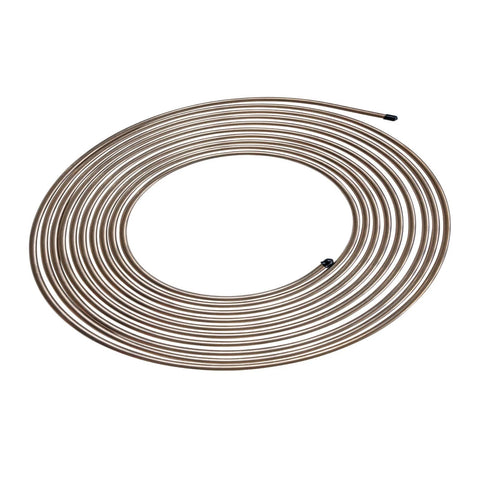 Copper-nickel brake line tubing coil, 1/4 in diameter, 25 ft length, non-magnetic