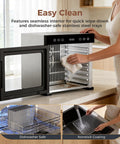 Easy clean feature of Eight Tray Stainless Steel Food Dehydrator With Digital Timer And Precise Temperature Control auto shut off.