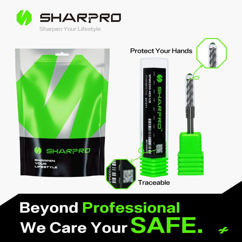 One Eighth Inch Shank Carbide Square End Mill, Four Flute CNC Cutter, Built Tough For Alloy Steel with protective packaging