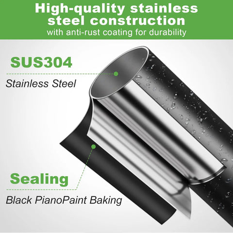Close-up of SUS304 stainless steel construction with anti-rust coating for the Heavy Duty Bow Rake With 60 Inch Adjustable Stainless Steel Handle.