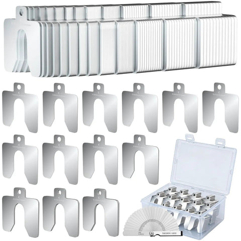 156 Piece Slotted Stainless Steel Shim Kit 4x4 Inch Shims For Leveling With Precision Thicknesses From.001 To.125 Inches
