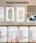 Wireless Light Switch And Receiver Kit No Wiring Or WiFi Needed With 100Ft Range Decorator Rocker Wall Switch Installation Guide