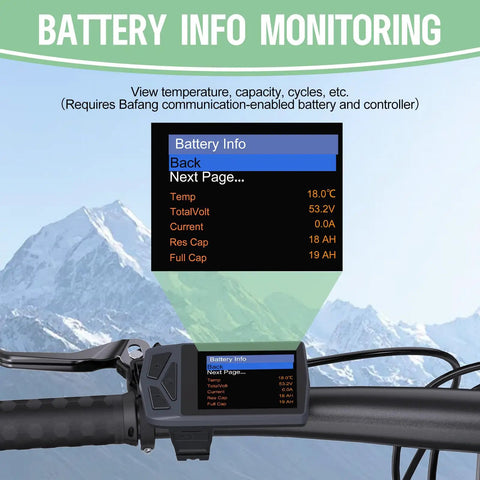 2.4 Inch TFT E-Bike Display for BAFANG CAN Bus Mid Motor EKD01 Screen With 5PIN Male Triangle Connector Plug-and-Play Ebike Conversion Kit Panel IPS Color LCD 0-9 PAS Levels Ride Data Battery Status Beginner Friendly