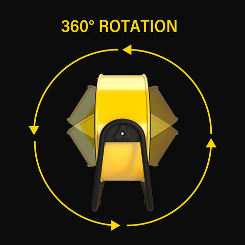 Beefy Heavy Duty 42 Inch Industrial Drum Fan with 360 Degree Tilt demonstrating high velocity rotation for warehouses and factories.