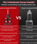 Comparison of Keewaki countersink drill bit set against generic set highlighting features and benefits.