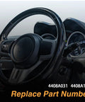 Dashboard view of Mitsubishi Lancer with keyless ignition start knob replacement, fits 4408A031 and 4408A167 part numbers.