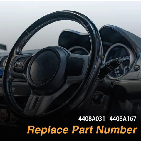 Dashboard view of Mitsubishi Lancer with keyless ignition start knob replacement, fits 4408A031 and 4408A167 part numbers.