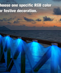 Plus Size Solar Fence Lights 8 Pack With Warm White And RGB Color Changing Outdoor Waterproof Pathway Accent Lamps 100 Lumen 8 Modes