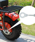 Rear Chain Tensioner Axle Adjuster 15mm 0.59 Inch for Coleman CT200u on red mini bike wheel