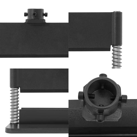 Close-up details of 12 Inch Press Brake Attachment Kit for 12 to 20 Ton Hydraulic Shop Presses, heavy duty metal bending tool components.
