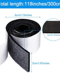 Two Pack Self Adhesive Felt Strips, Each About 59 Inches Long and 0.12 Inch Thick, Cuttable Non Slip Furniture Pads, Black
