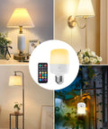 Go-To Rechargeable E26 LED Light Bulbs With Remote And Timer, Battery Backup, shown in lamps and outdoors, 2 Pack