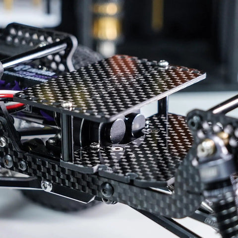 Double Decker Carbon Fiber And Aluminum Battery ESC Receiver Tray For 1 18 Scale TRX4M RC Car Upgrade with adjustable height