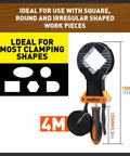 Band Clamp For Woodworking And Picture Framing, Flexible Frame Strap Holder shown with 4m strap and multiple shape guide.