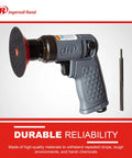 Mini Random Orbital Sander Kit With 3 Inch Pad Lightweight 1.3 Lb Body 100 Degree Ergonomic Grip 0.2 HP Motor Rugged Composite
